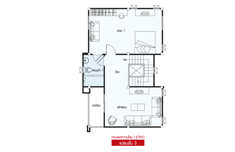 Floor 3 Compact Townhome 1